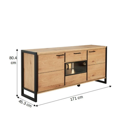 Bufet 3 Usi Si 1 Sertar Soho Oak, 171 Cm-01