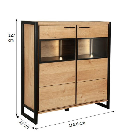 Comoda De Bar 2 Usi Soho Oak, 116.6 Cm-01