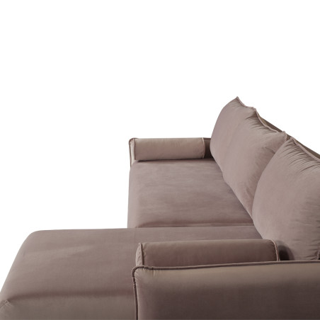 Coltar Extensibil Vida Interschimbabil Stanga/Dreapta, 5 Locuri, Lada Depozitare, Roz, 256 Cm-01