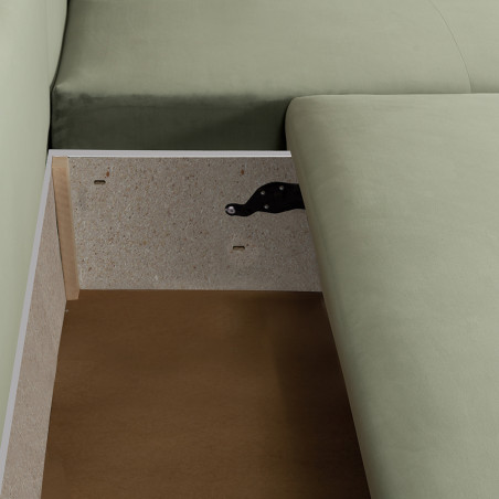 Coltar Extensibil Vida Interschimbabil Stanga/Dreapta, 5 Locuri, Lada Depozitare, Verde, 256 Cm-01