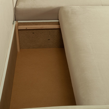 Coltar Extensibil Vida Interschimbabil Stanga/Dreapta, 5 Locuri, Lada Depozitare, Crem, 256 Cm-01