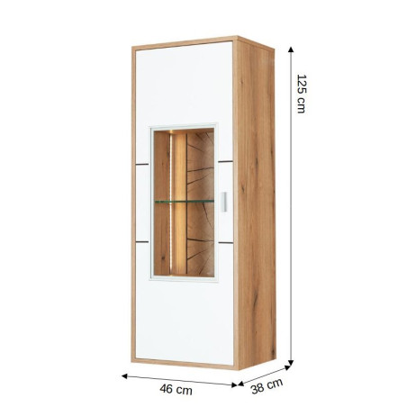 Etajera Urbano White Stanga Cu 1 Usa Alb Si Natur, 46 Cm-01