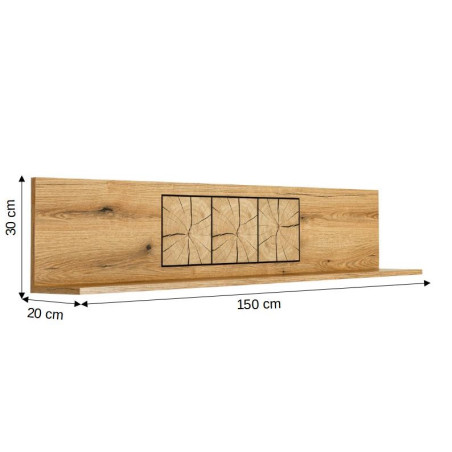 Polita Dakota Natur, Furnir Din Lemn Masiv, 150 Cm-01