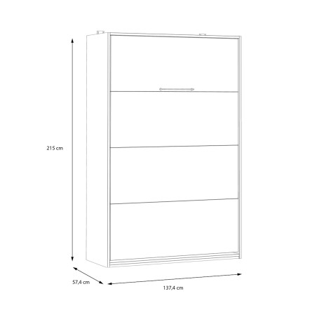 Pat Multifunctional Smartway, Dimensiune Saltea 120 x 200 Cm, Alb Si Stejar Catania-01