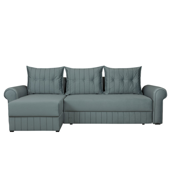 Coltar Extensibil Stanga Chic 5 Locuri Lada Depozitare Albastru 273 Cm