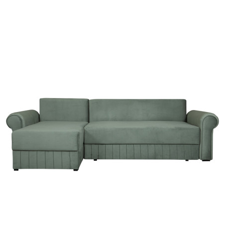 Coltar Extensibil Stanga Chic, 5 Locuri, Lada Depozitare, Verde, 273 Cm-01