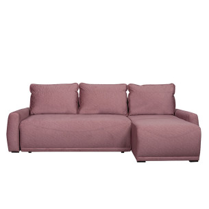 Coltar Extensibil Lea Interschimbabil Stanga/Dreapta, 5 Locuri, Lada Depozitare, Roz, 256 Cm