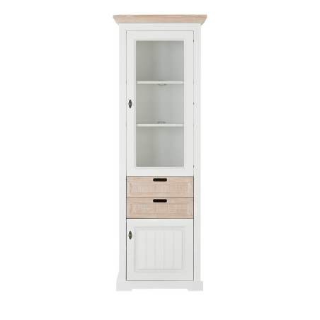 Vitrina Porto Dreapta Cu 2 Usi Si 2 Sertare Alb Si Natur, 67.5 Cm-01