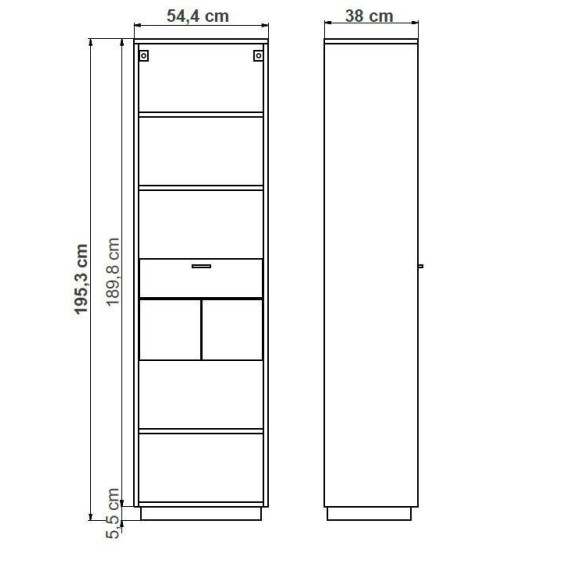 Biblioteca Urbano White Cu 1 Usa Alb Si Natur, 54.5 Cm