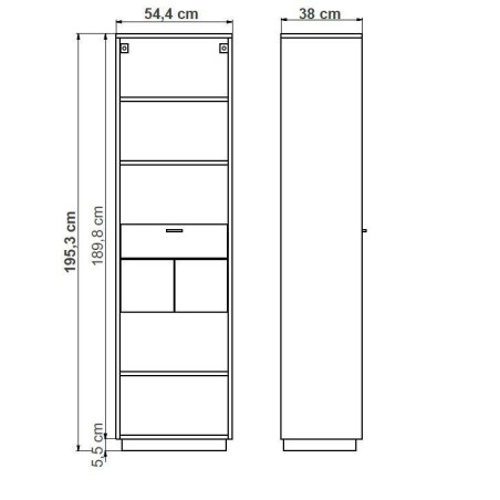 Biblioteca Urbano White Cu 1 Usa Alb Si Natur, 54.5 Cm-01