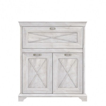 Comoda Cu 3 Usi Bar Kashmir Alb Antichizat, 123 Cm-01