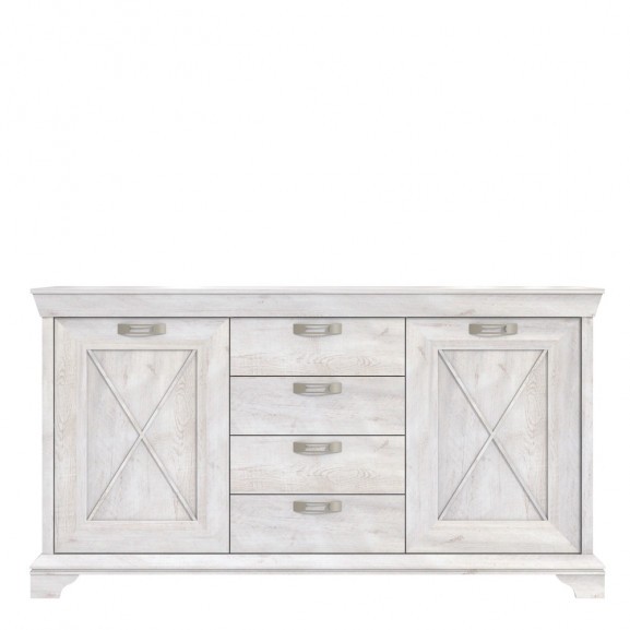 Bufet Cu 2 Usi Si 4 Sertare Kashmir, Alb Antic, 178 Cm 178