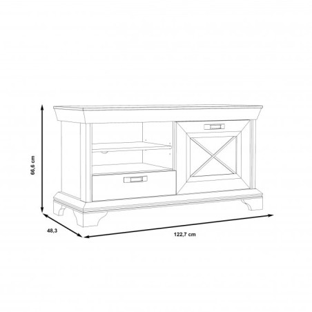 Comoda Tv Kashmir, Alb Antichizat, 122.7 Cm-01