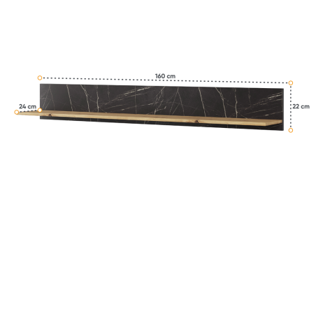 Polita Malmo, Stejar Artisan Si San Sebastian, 160 Cm-01