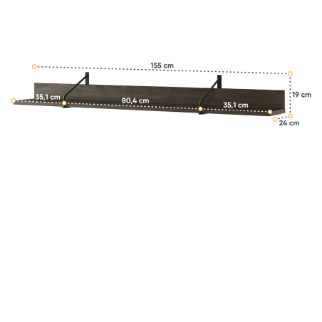 Polita Belmonte, Frasin Portland Si Negru, 155 Cm-01