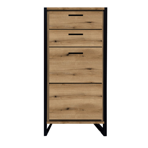 Comoda Soho Nordian Oak 1 Usa Si 2 Sertare 55 Cm