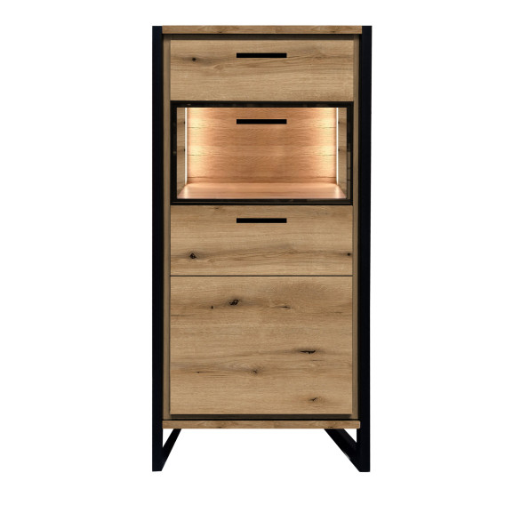 Comoda Soho Nordian Oak 2 Usi si 1 Sertar 55 Cm