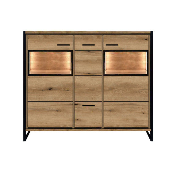 Comoda Bar 3 Usi Si 1 Sertar Soho Nordian Oak 147 Cm