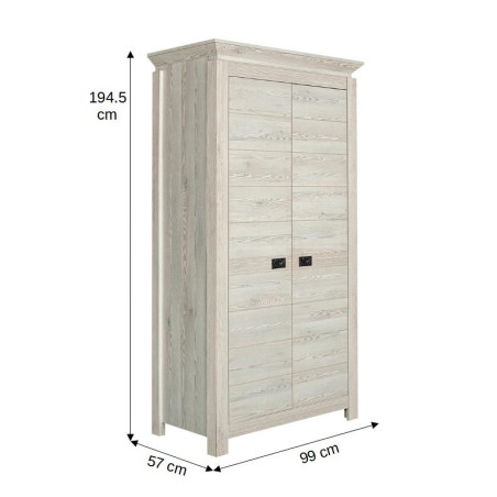 Dulap Cu 2 Usi Casablanca Loft, Gri, 99 Cm-01
