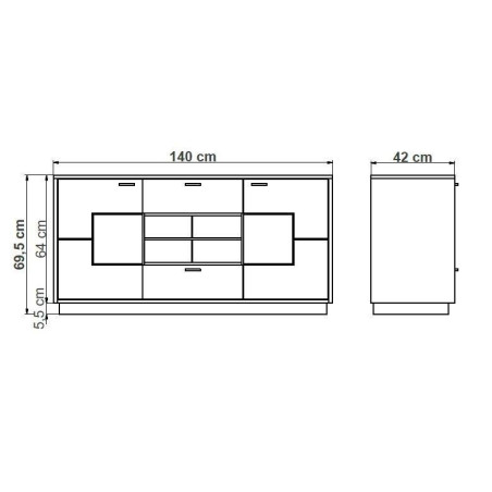 Set Living Urbano Oak, Stejar Rustic Si Negru, 350 Cm-01