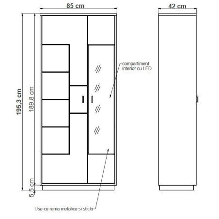 Set Living Urbano Oak, Stejar Rustic Si Negru, 350 Cm-01