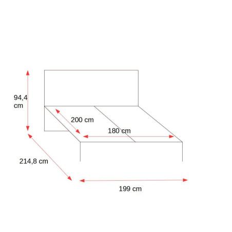 Set Dormitor Tivoli Alb Si Natur, Pat Cu Dimensiunea Saltelei 180 X 200 Cm, 2 Noptiere si Dulap-01