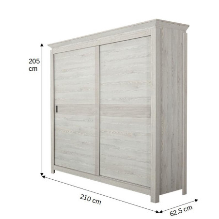 Dulap Casablanca Loft Cu 2 Usi Gri, 210 Cm-01