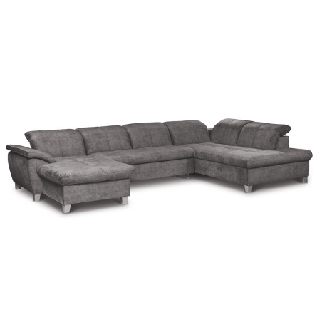 Coltar U Extensibil Sevilia Lux, Dreapta, 6 Locuri, Tetiere Reglabile, Gri Inchis, 355 Cm-01