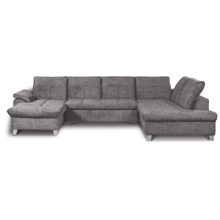 Coltar U Extensibil Sevilia Lux, Dreapta, 6 Locuri, Tetiere Reglabile, Gri Inchis, 355 Cm-01