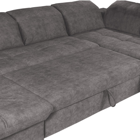 Coltar U Extensibil Sevilia Lux, Dreapta, 6 Locuri, Tetiere Reglabile, Gri Inchis, 355 Cm-01