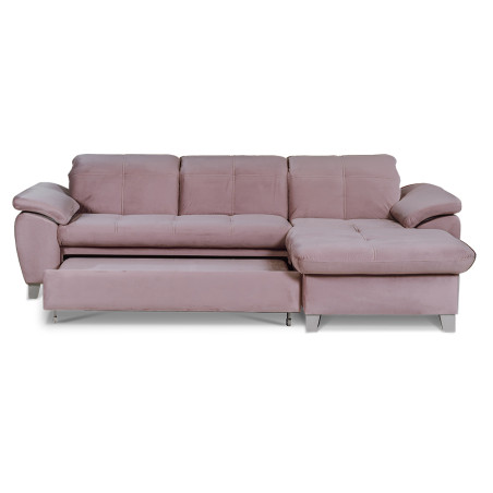 Coltar Extensibil Cu Insula Dreapta Sevilia Lux, 5 Locuri, Tetiere Reglabile, Roz, 272 Cm-01
