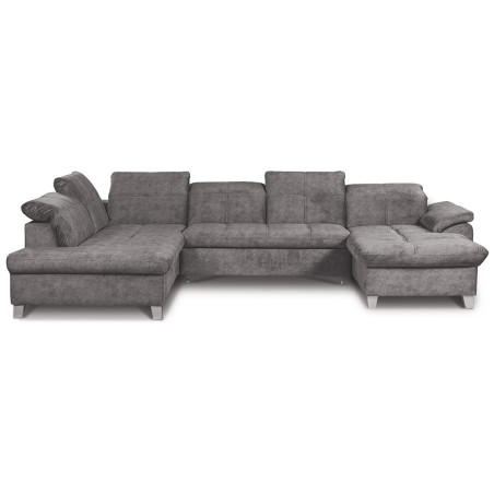 Coltar U Extensibil Sevilia Lux, Stanga, 6 Locuri, Tetiere Reglabile, Gri Inchis, 355 Cm-01