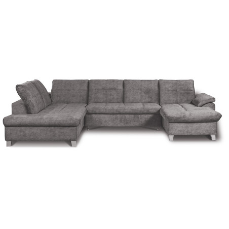 Coltar U Extensibil Sevilia Lux, Stanga, 6 Locuri, Tetiere Reglabile, Gri Inchis, 355 Cm-01