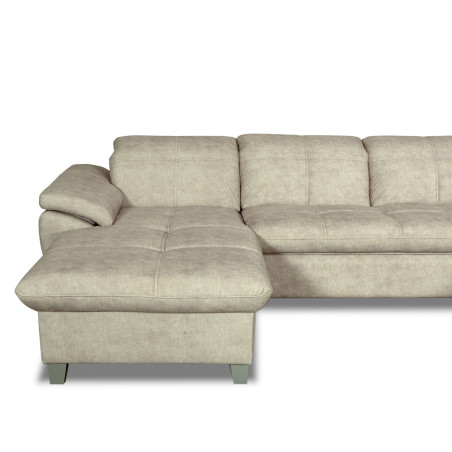 Coltar U Extensibil Sevilia Lux, Dreapta, 6 Locuri, Tetiere Reglabile, Bej, 355 Cm-01