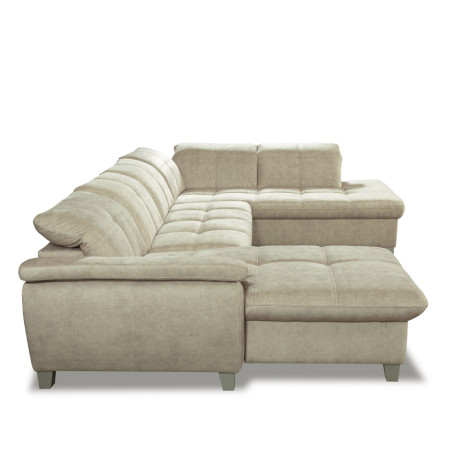 Coltar U Extensibil Sevilia Lux, Dreapta, 6 Locuri, Tetiere Reglabile, Bej, 355 Cm-01