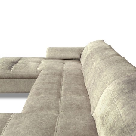 Coltar U Extensibil Sevilia Lux, Dreapta, 6 Locuri, Tetiere Reglabile, Bej, 355 Cm-01