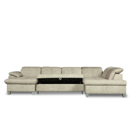 Coltar U Extensibil Sevilia Lux, Dreapta, 6 Locuri, Tetiere Reglabile, Bej, 355 Cm-01