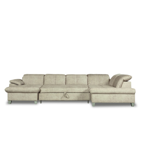 Coltar U Extensibil Sevilia Lux, Dreapta, 6 Locuri, Tetiere Reglabile, Bej, 355 Cm-01