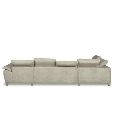 Coltar U Extensibil Sevilia Lux, Stanga, 6 Locuri, Tetiere Reglabile, Bej, 355 Cm-01
