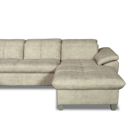 Coltar U Extensibil Sevilia Lux, Stanga, 6 Locuri, Tetiere Reglabile, Bej, 355 Cm-01
