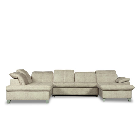 Coltar U Extensibil Sevilia Lux, Stanga, 6 Locuri, Tetiere Reglabile, Bej, 355 Cm-01