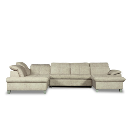 Coltar U Extensibil Sevilia Lux, Stanga, 6 Locuri, Tetiere Reglabile, Bej, 355 Cm-01