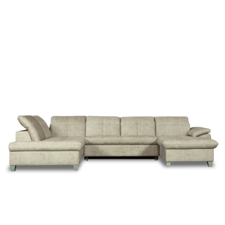 Coltar U Extensibil Sevilia Lux, Stanga, 6 Locuri, Tetiere Reglabile, Bej, 355 Cm-01