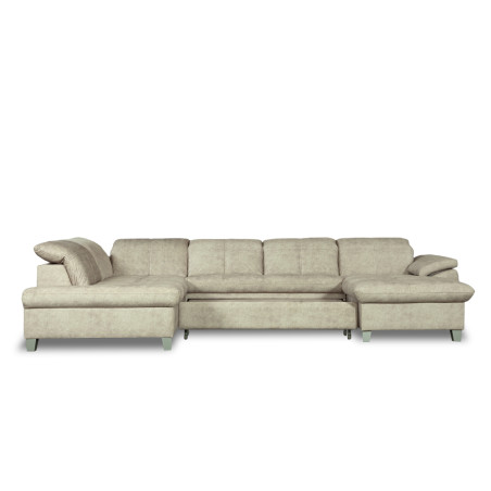 Coltar U Extensibil Sevilia Lux, Stanga, 6 Locuri, Tetiere Reglabile, Bej, 355 Cm-01