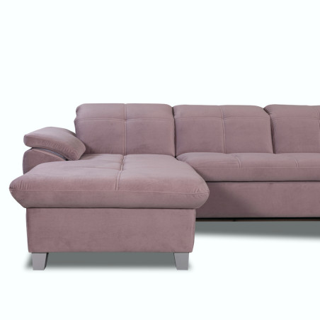 Coltar U Extensibil Sevilia Lux, Dreapta, 6 Locuri, Tetiere Reglabile, Roz, 355 Cm-01