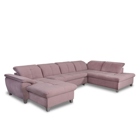 Coltar U Extensibil Sevilia Lux, Dreapta, 6 Locuri, Tetiere Reglabile, Roz, 355 Cm-01