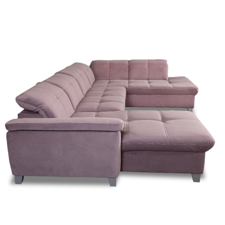 Coltar U Extensibil Sevilia Lux, Dreapta, 6 Locuri, Tetiere Reglabile, Roz, 355 Cm-01