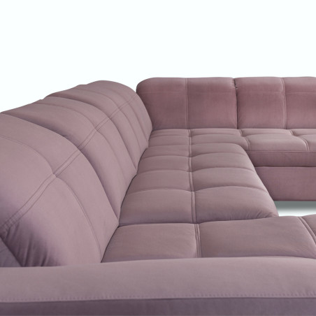 Coltar U Extensibil Sevilia Lux, Dreapta, 6 Locuri, Tetiere Reglabile, Roz, 355 Cm-01