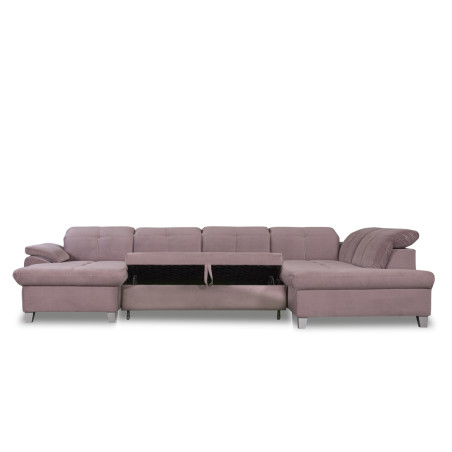 Coltar U Extensibil Sevilia Lux, Dreapta, 6 Locuri, Tetiere Reglabile, Roz, 355 Cm-01