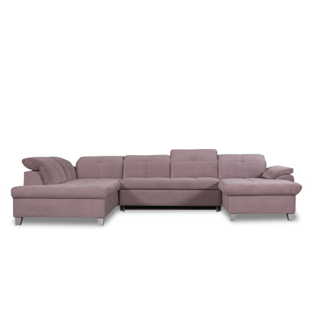 Coltar U Extensibil Sevilia Lux, Stanga, 6 Locuri, Tetiere Reglabile, Roz, 355 Cm-01